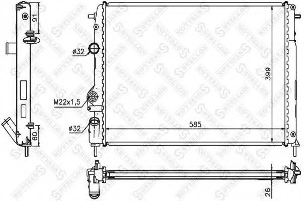 STELLOX 1025038SX Радіатор, охолодження двигуна