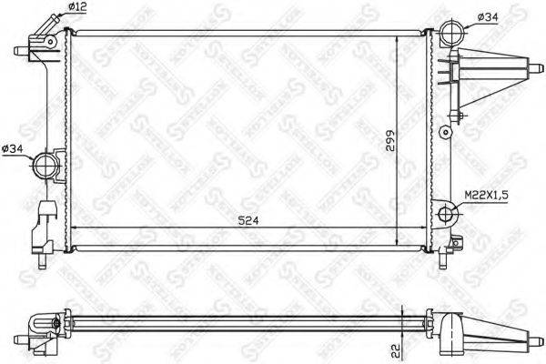 STELLOX 1025047SX Радіатор, охолодження двигуна