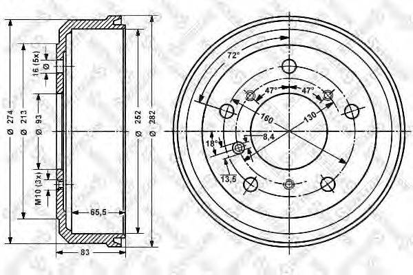 STELLOX 60264705SX Гальмівний барабан