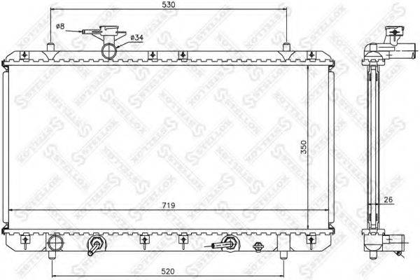 STELLOX 1025459SX Радіатор, охолодження двигуна