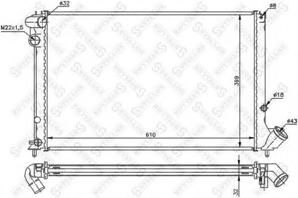 STELLOX 1025662SX Радіатор, охолодження двигуна