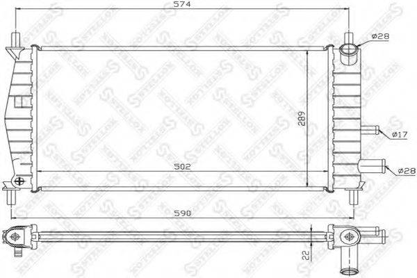 STELLOX 1025799SX Радіатор, охолодження двигуна