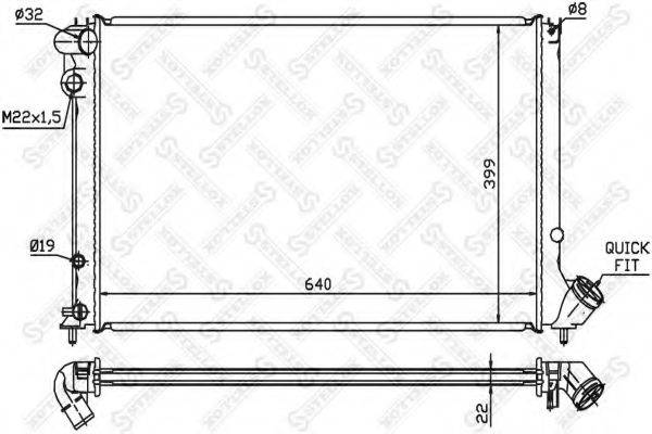 STELLOX 1026148SX Радіатор, охолодження двигуна