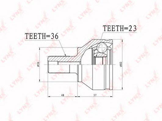 LYNXAUTO CO3627 Шарнірний комплект, приводний вал