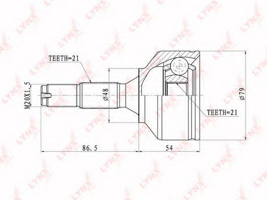 LYNXAUTO CO6101 Шарнірний комплект, приводний вал