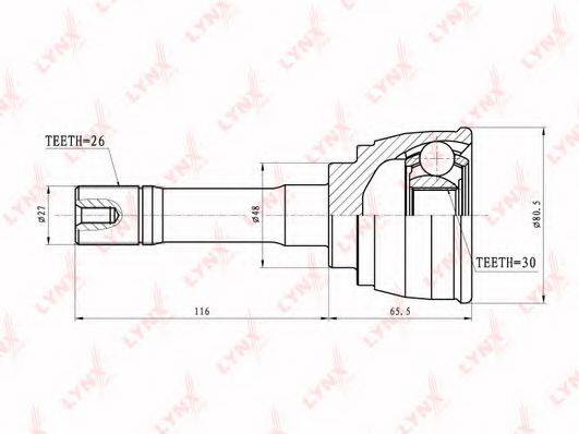 LYNXAUTO CO7305 Шарнірний комплект, приводний вал