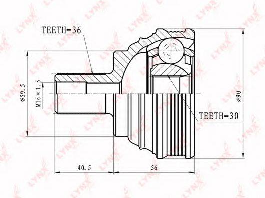 LYNXAUTO CO8003 Шарнірний комплект, приводний вал