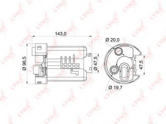 LYNXAUTO LF164M Паливний фільтр