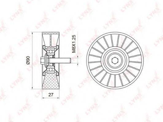 LYNXAUTO PB7018 Паразитний / провідний ролик, полікліновий ремінь