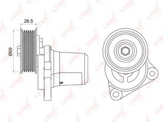 LYNXAUTO PT3027 Натягувач ременя, клинового зубча