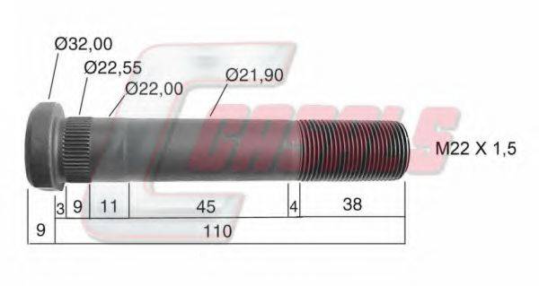 CASALS 21217 Болт кріплення колеса
