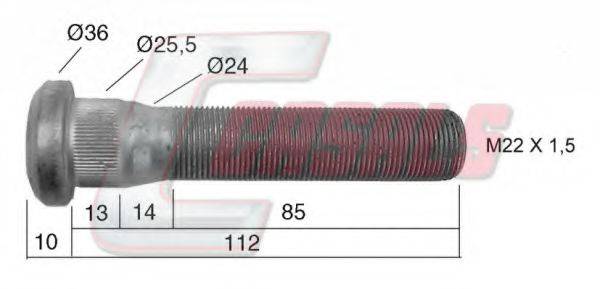 CASALS 21515 Болт кріплення колеса