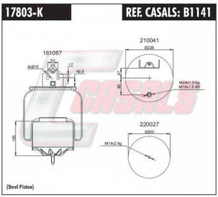 CASALS B1141 Кожух пневматичної ресори