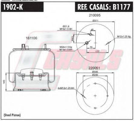 CASALS B1177 Кожух пневматичної ресори