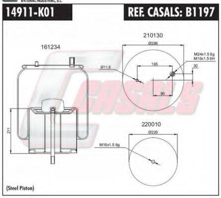 CASALS B1197 Кожух пневматичної ресори