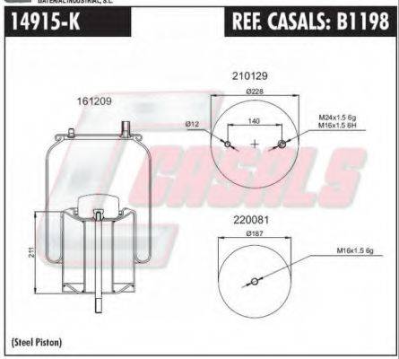 CASALS B1198 Кожух пневматичної ресори