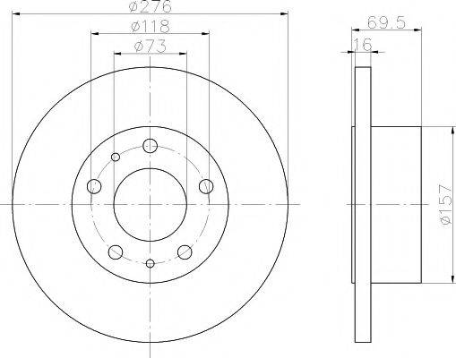 HELLA PAGID 8DD355107411 гальмівний диск