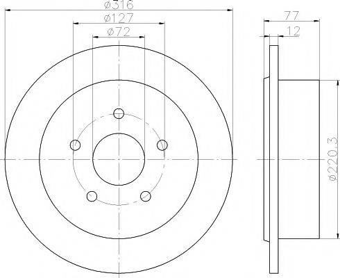 HELLA PAGID 8DD355117101 гальмівний диск