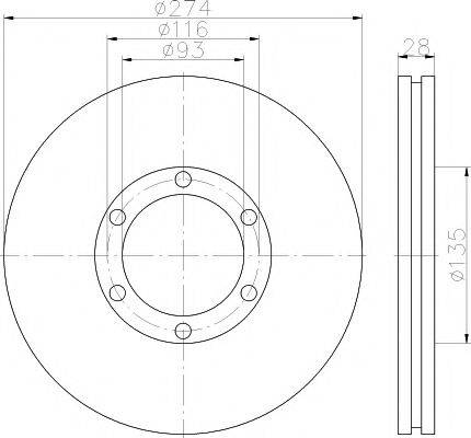 HELLA PAGID 8DD355117691 гальмівний диск