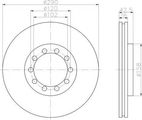 HELLA PAGID 8DD355117601 гальмівний диск