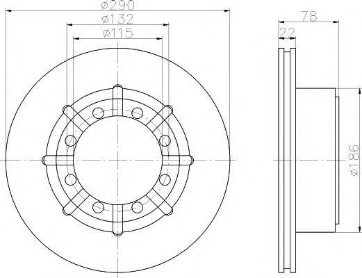 HELLA PAGID 8DD355117611 гальмівний диск