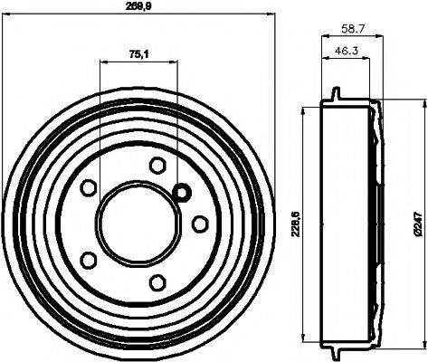 HELLA PAGID 8DT355300021 Гальмівний барабан