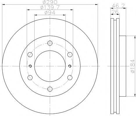 HELLA PAGID 8DD355114571 гальмівний диск