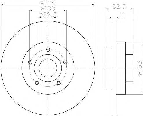 HELLA PAGID 8DD355114971 гальмівний диск