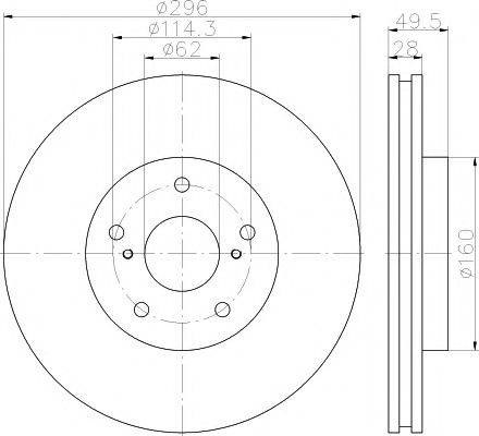 HELLA PAGID 8DD355115191 гальмівний диск