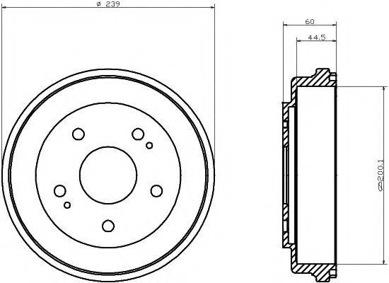 HELLA PAGID 8DT355300941 Гальмівний барабан