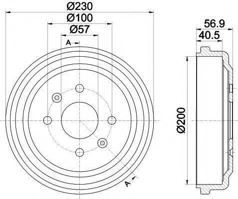 HELLA PAGID 8DT355300961 Гальмівний барабан