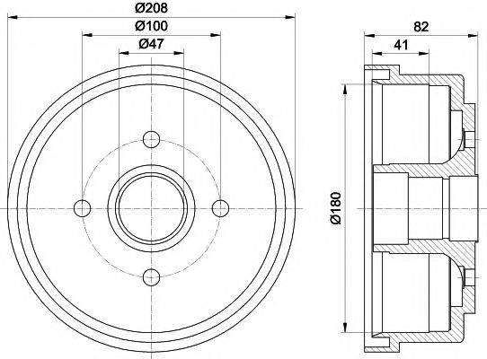 HELLA PAGID 8DT355300981 Гальмівний барабан