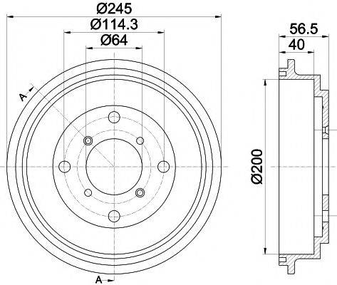 HELLA PAGID 8DT355301001 Гальмівний барабан