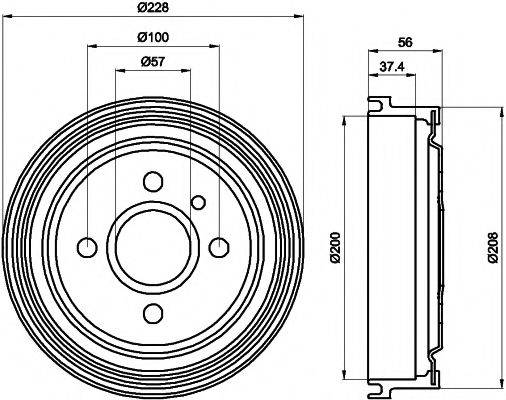 HELLA PAGID 8DT355301181 Гальмівний барабан