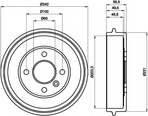 HELLA PAGID 8DT355301341 Гальмівний барабан