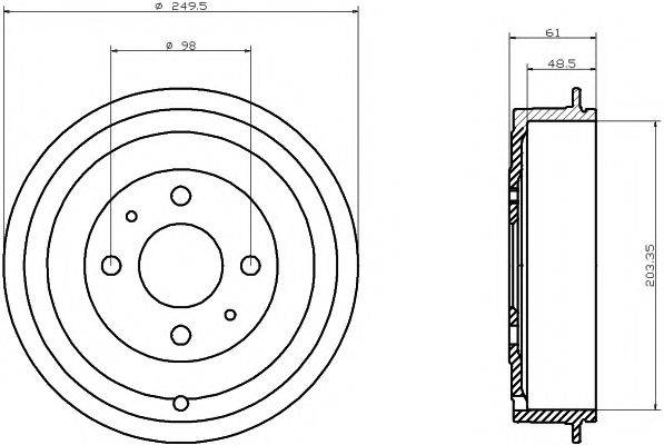 HELLA PAGID 8DT355301421 Гальмівний барабан