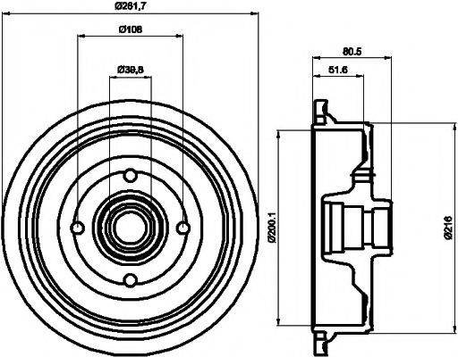 HELLA PAGID 8DT355301611 Гальмівний барабан