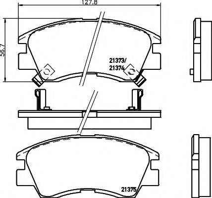 HELLA PAGID 8DB355005781 Комплект гальмівних колодок, дискове гальмо