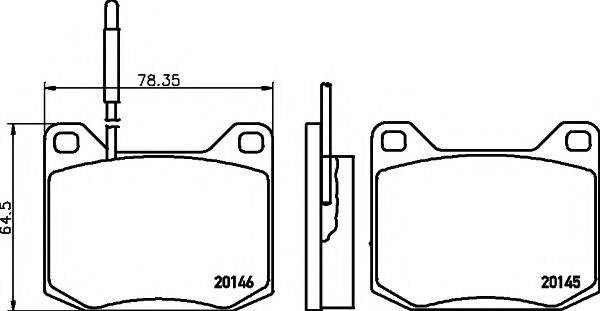 HELLA PAGID 8DB355006001 Комплект гальмівних колодок, дискове гальмо