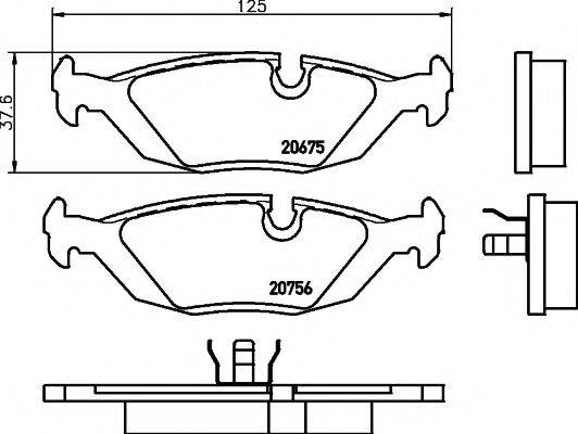 HELLA PAGID 8DB355006041 Комплект гальмівних колодок, дискове гальмо