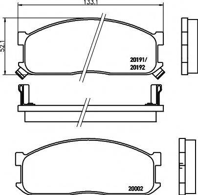 HELLA PAGID 8DB355006211 Комплект гальмівних колодок, дискове гальмо