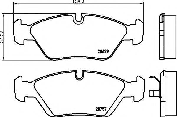 HELLA PAGID 8DB355006511 Комплект гальмівних колодок, дискове гальмо