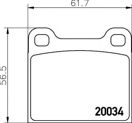 HELLA PAGID 8DB355007021 Комплект гальмівних колодок, дискове гальмо