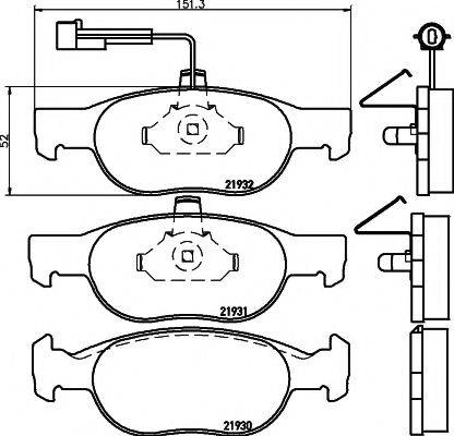 HELLA PAGID 8DB355007921 Комплект гальмівних колодок, дискове гальмо