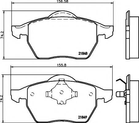 HELLA PAGID 8DB355008001 Комплект гальмівних колодок, дискове гальмо