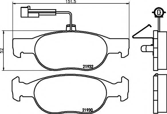 HELLA PAGID 8DB355008061 Комплект гальмівних колодок, дискове гальмо