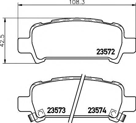 HELLA PAGID 8DB355009401 Комплект гальмівних колодок, дискове гальмо