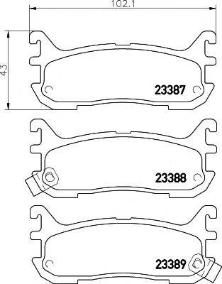 HELLA PAGID 8DB355009911 Комплект гальмівних колодок, дискове гальмо