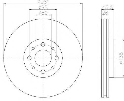 HELLA PAGID 8DD355107821 гальмівний диск