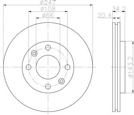 HELLA PAGID 8DD355101791 гальмівний диск